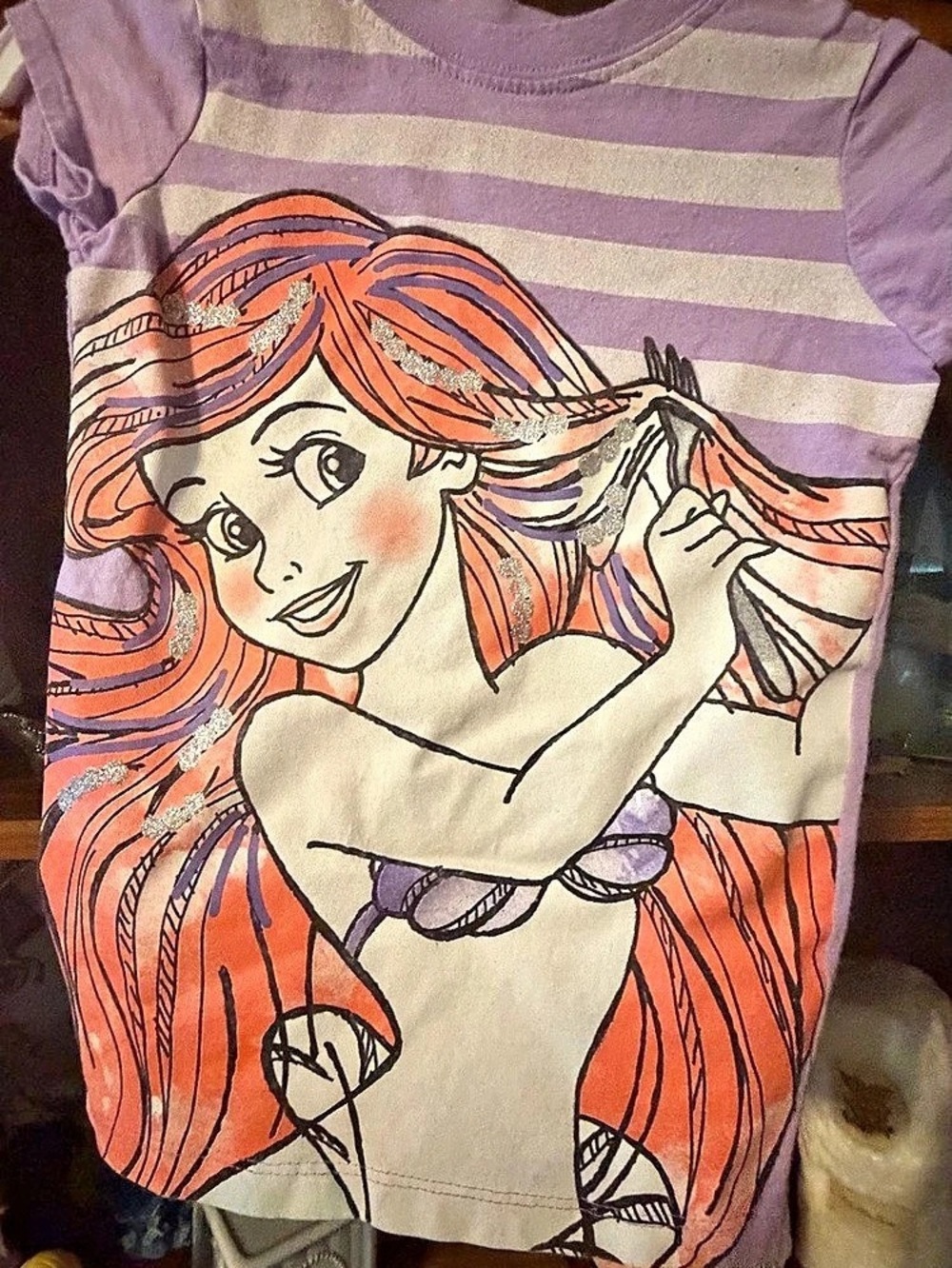 Disney The Little Mermaid Ariel Dinglehopper Graphic T-Shirt Tee Girls 4T